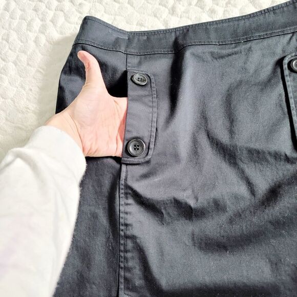 Lafayette 148 cotton navy skirt pockets office business casual 6 small - Picture 2 of 9